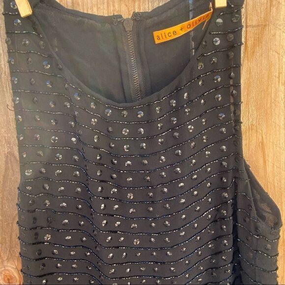 Alice + Olivia Sequin black Mini Dress size small - Picture 12 of 13
